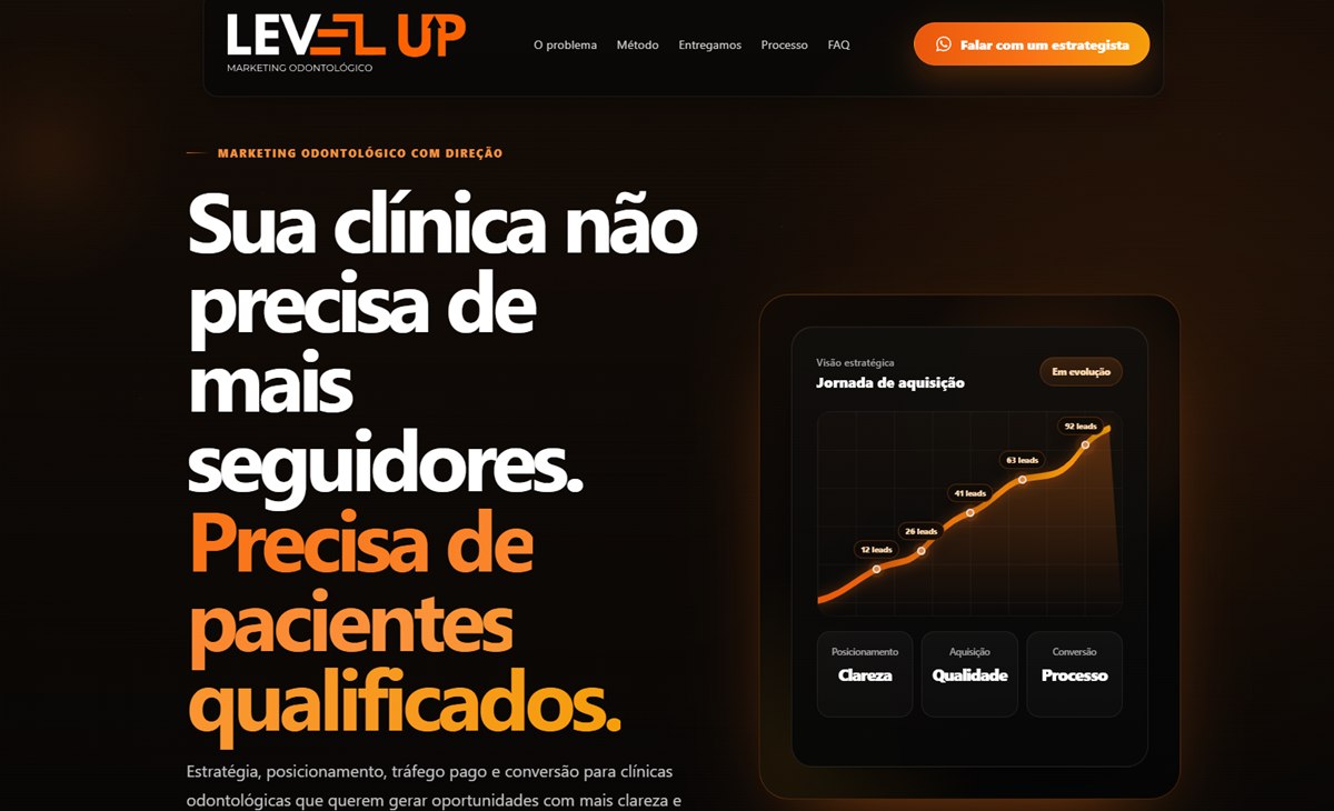 Projeto Level Up Odonto desenvolvido pela JPC LAB